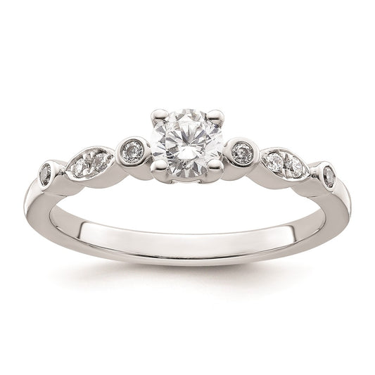 0.33ct. CZ Solid Real 14K White Gold Engagement Ring