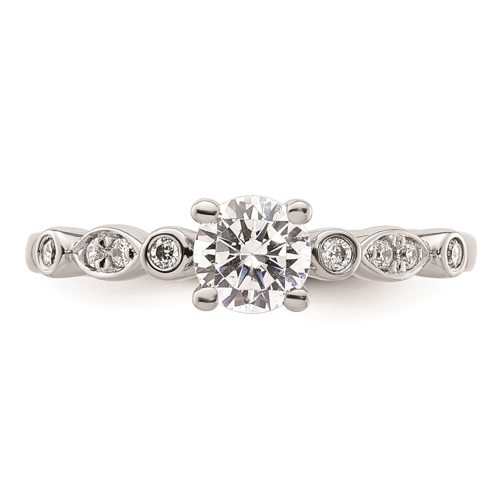 0.50ct. CZ Solid Real 14K White Gold Engagement Ring