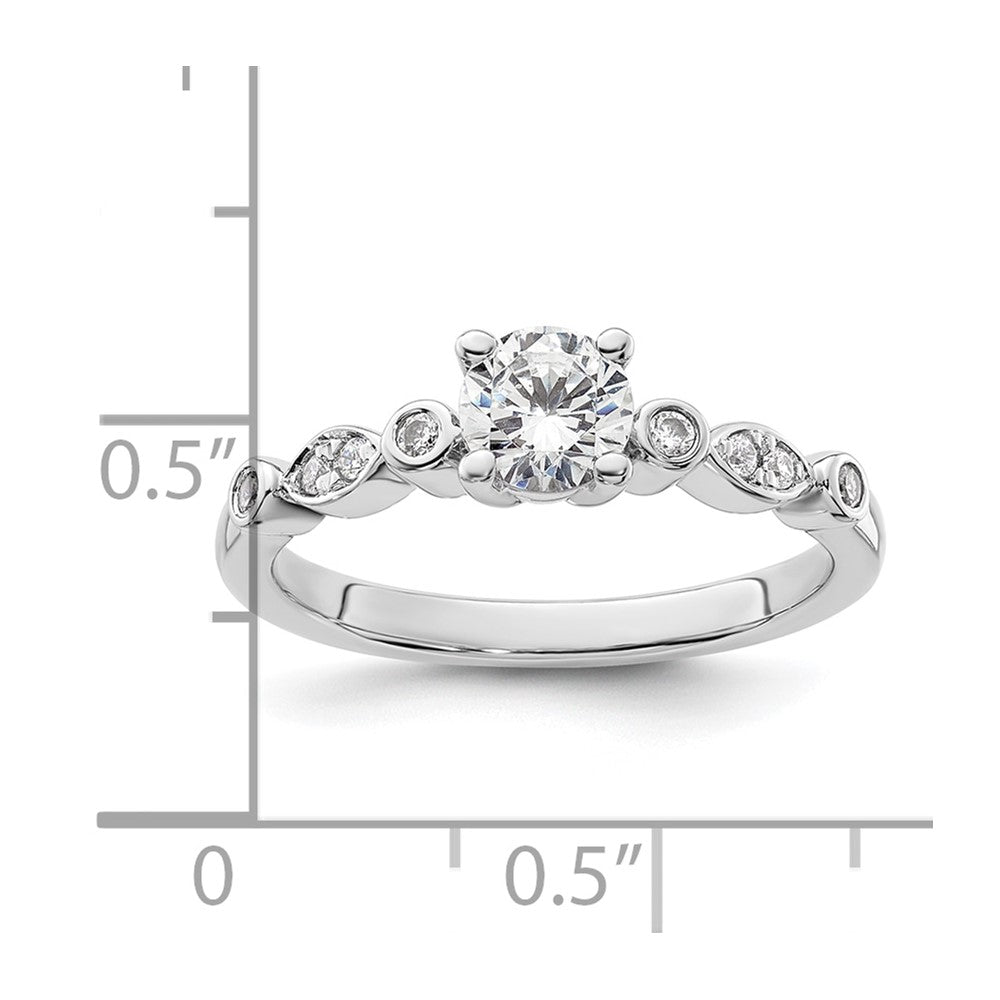 0.50ct. CZ Solid Real 14K White Gold Engagement Ring