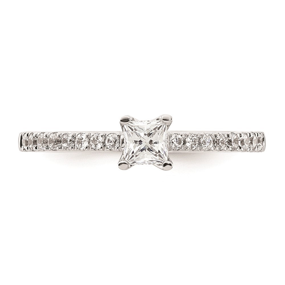 0.25ct. CZ Solid Real 14K White Gold Engagement Ring