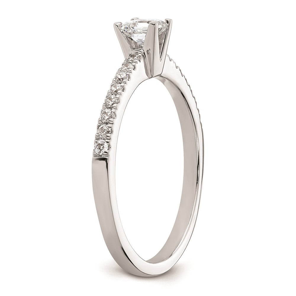 0.25ct. CZ Solid Real 14K White Gold Engagement Ring