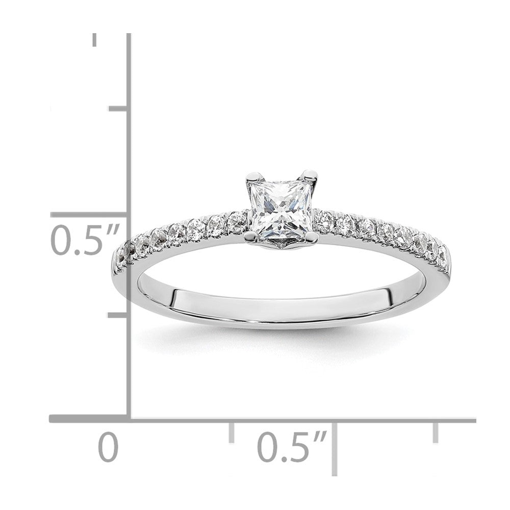 0.25ct. CZ Solid Real 14K White Gold Engagement Ring