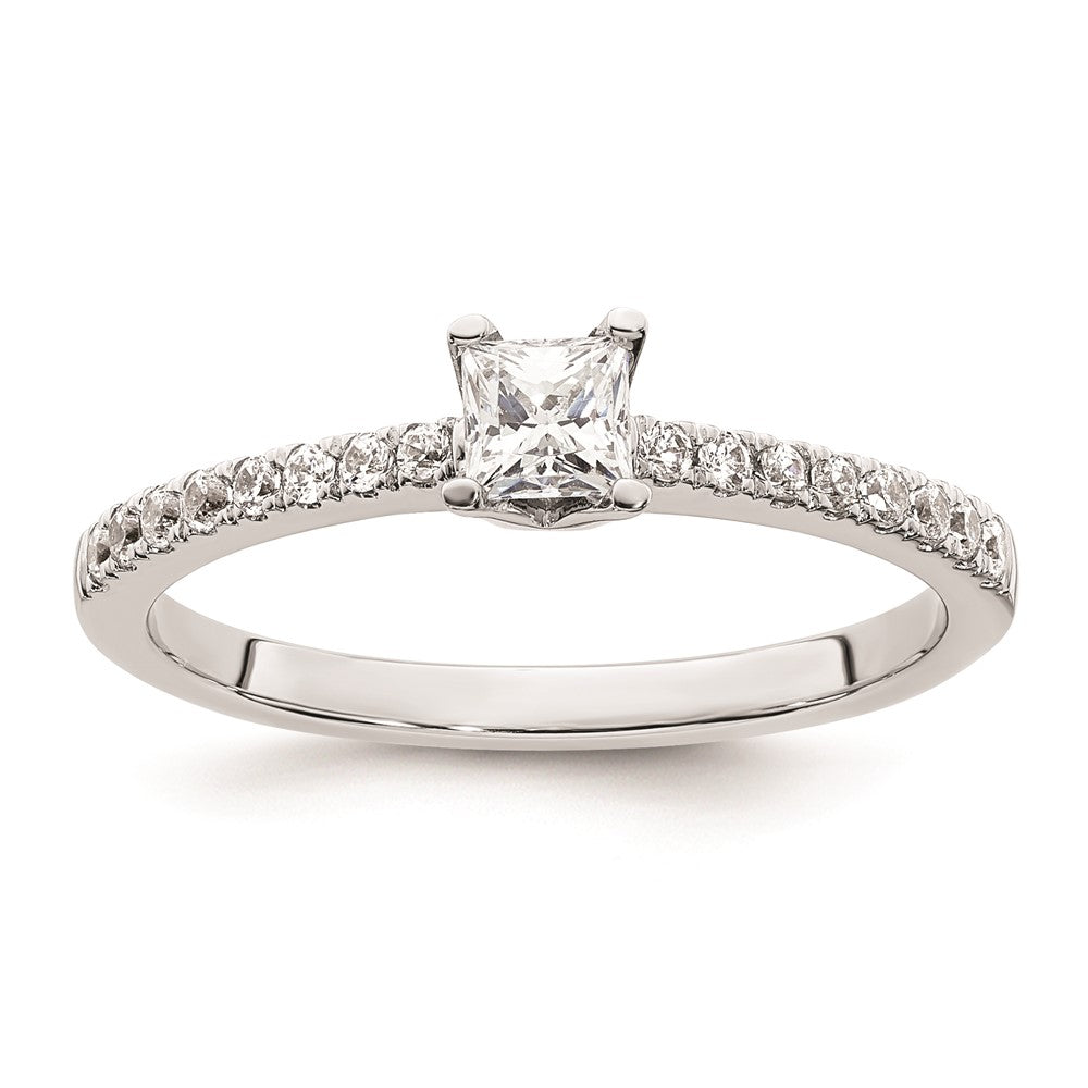 0.25ct. CZ Solid Real 14K White Gold Engagement Ring