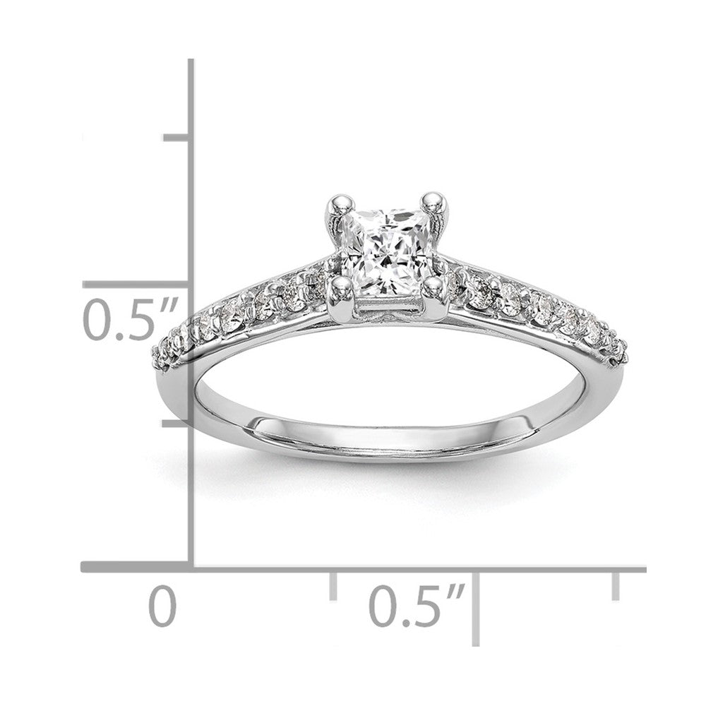 0.33ct. CZ Solid Real 14K White Gold Engagement Ring