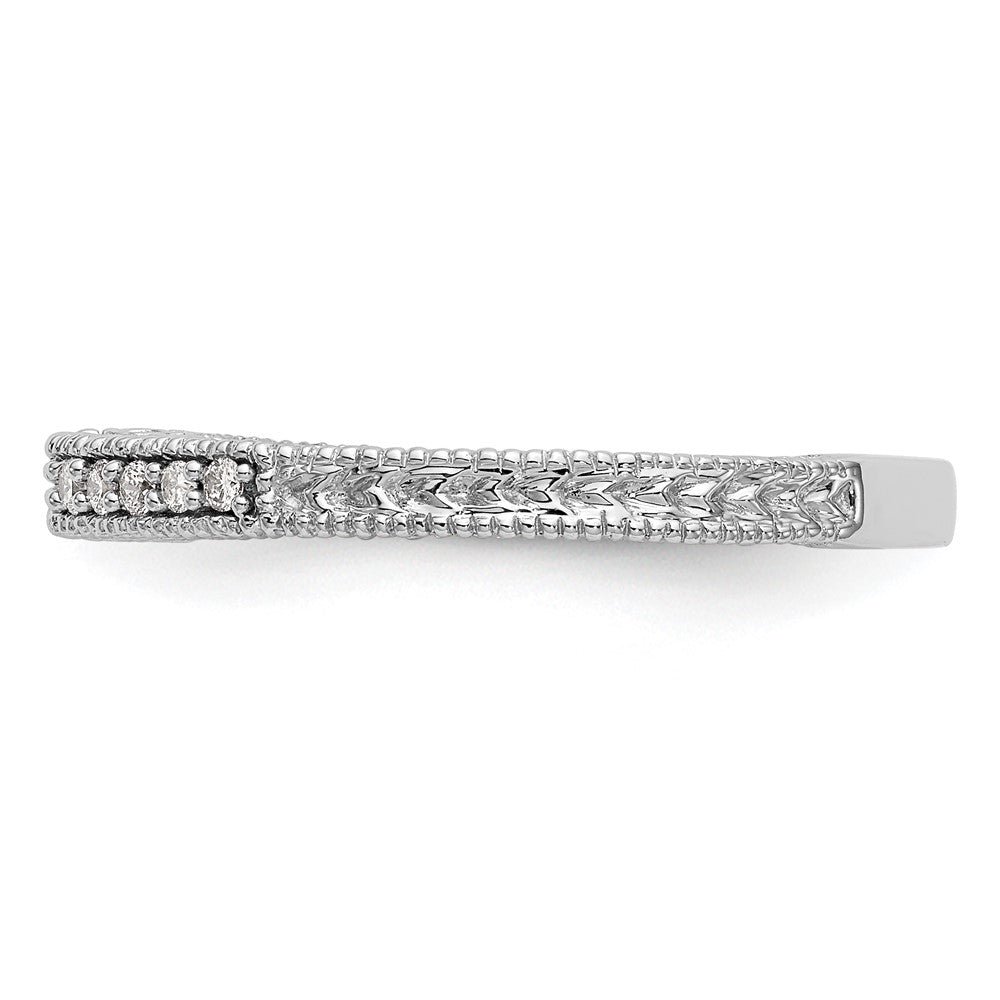 14k White Gold Real Diamond Wedding Band