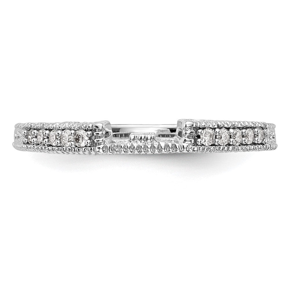 14k White Gold Real Diamond Wedding Band