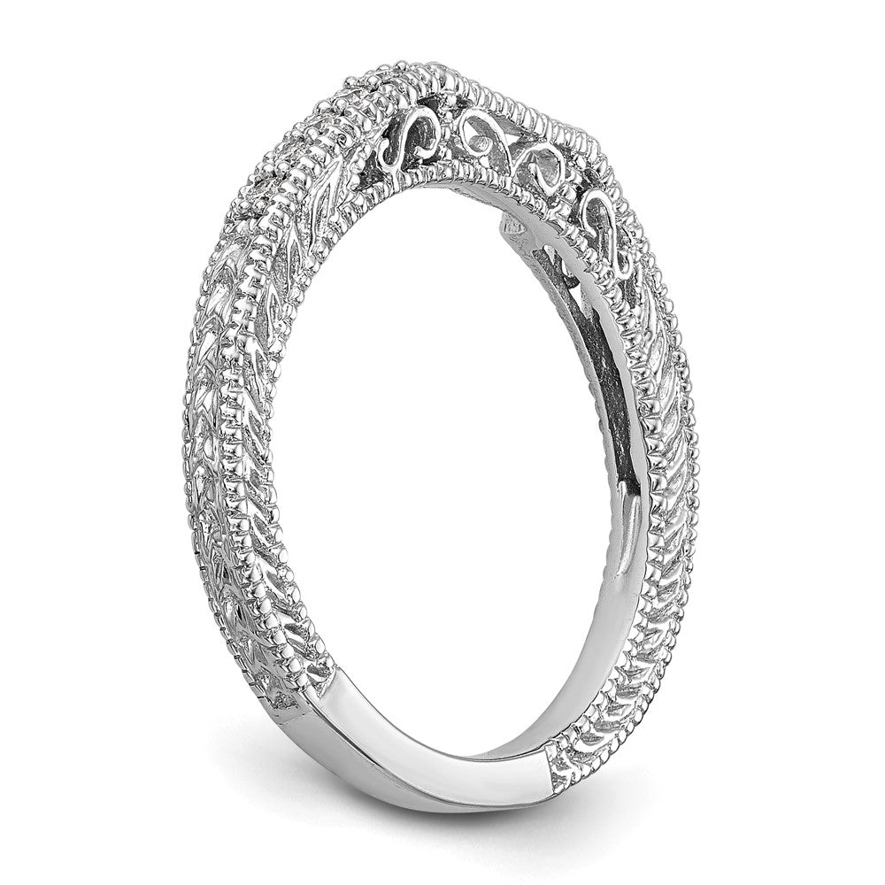 0.13ct. CZ Solid Real 14k White Gold Wedding Wedding Band Ring