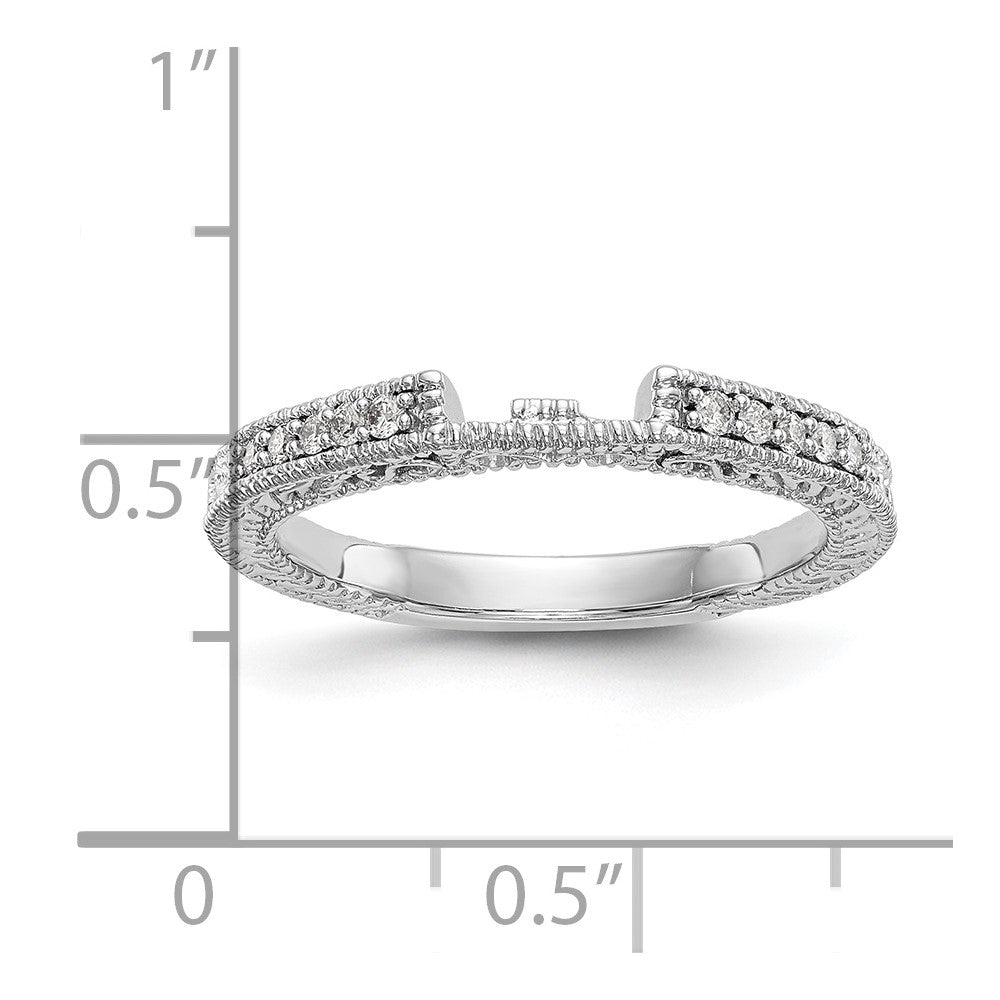 14k White Gold Real Diamond Wedding Band