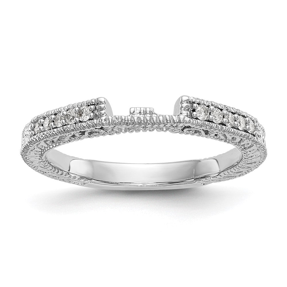 14k White Gold Real Diamond Wedding Band