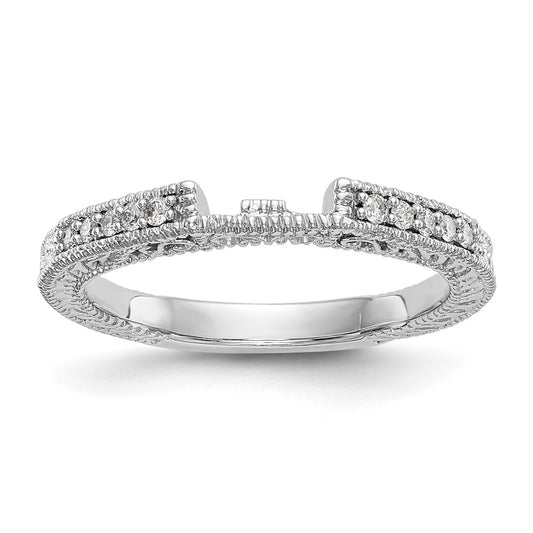 14k White Gold Real Diamond Wedding Band