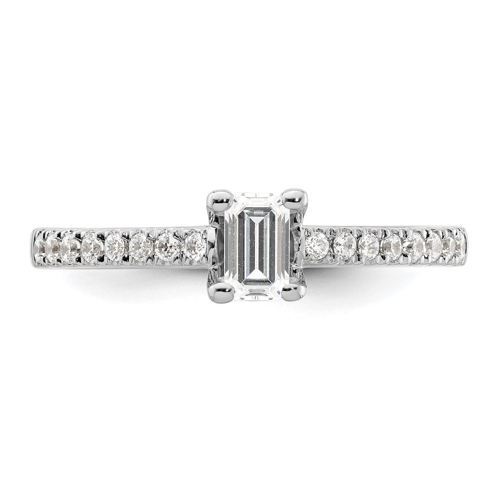 0.25ct. CZ Solid Real 14K White Gold Engagement Ring