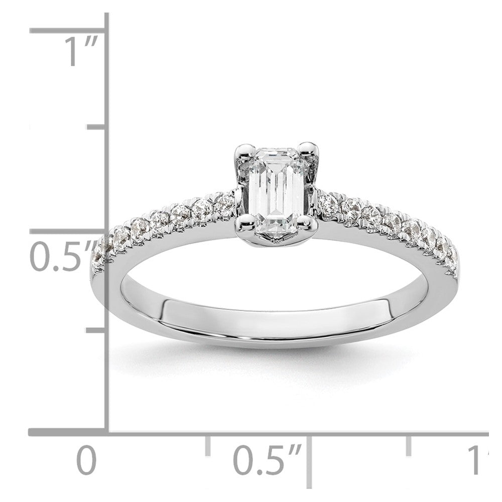 0.25ct. CZ Solid Real 14K White Gold Engagement Ring