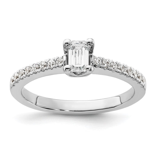 0.25ct. CZ Solid Real 14K White Gold Engagement Ring