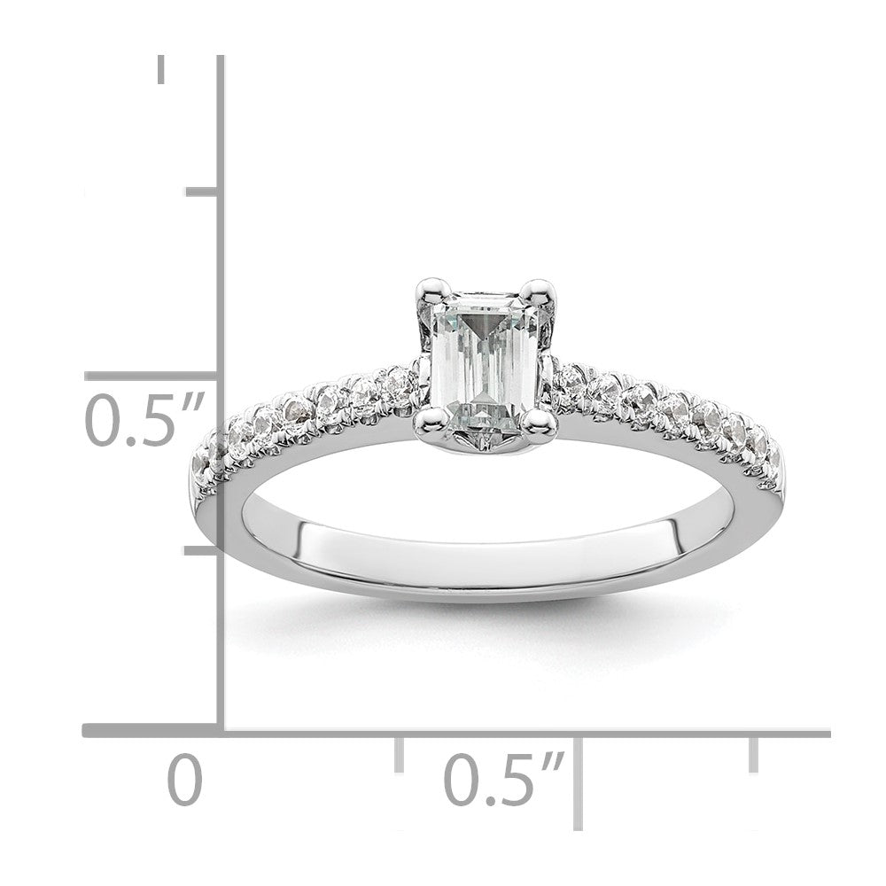 0.33ct. CZ Solid Real 14K White Gold Engagement Ring