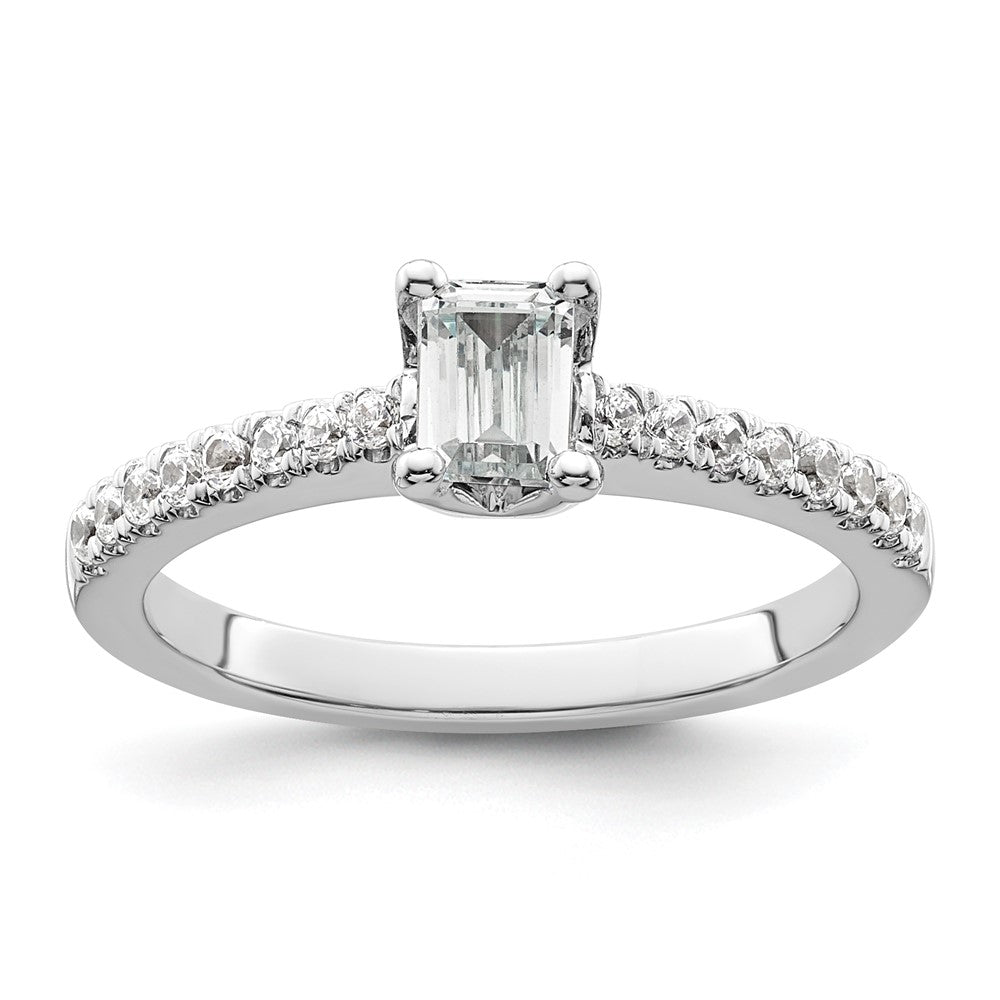 0.33ct. CZ Solid Real 14K White Gold Engagement Ring