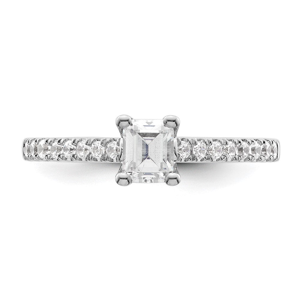 0.50ct. CZ Solid Real 14K White Gold Engagement Ring