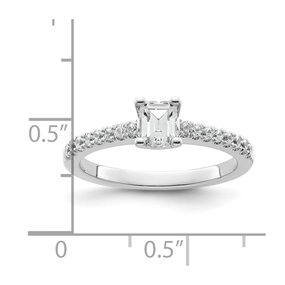 0.50ct. CZ Solid Real 14K White Gold Engagement Ring