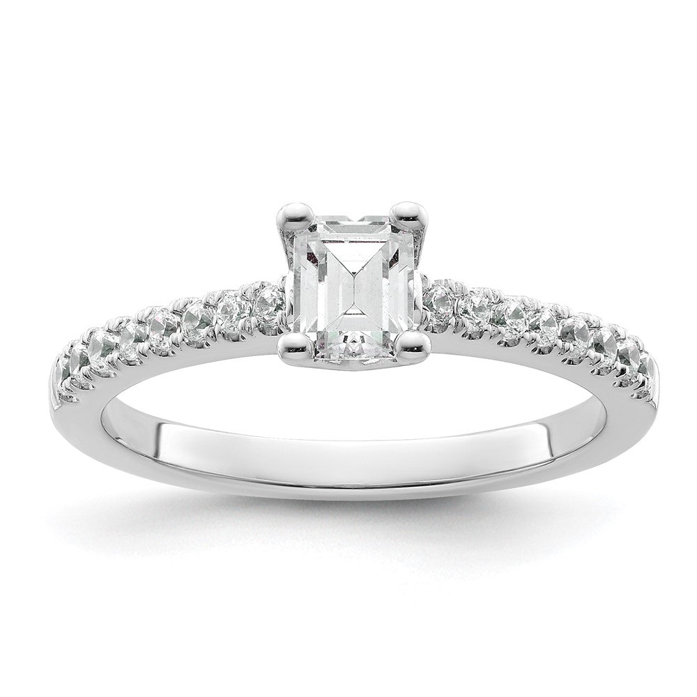 0.50ct. CZ Solid Real 14K White Gold Engagement Ring