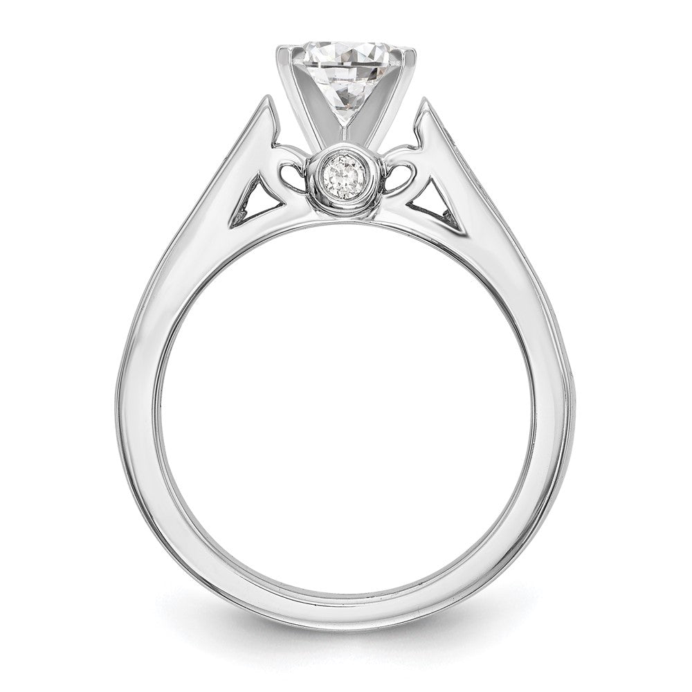 0.34ct. CZ Solid Real 14K White Gold Peg Set Engagement Ring