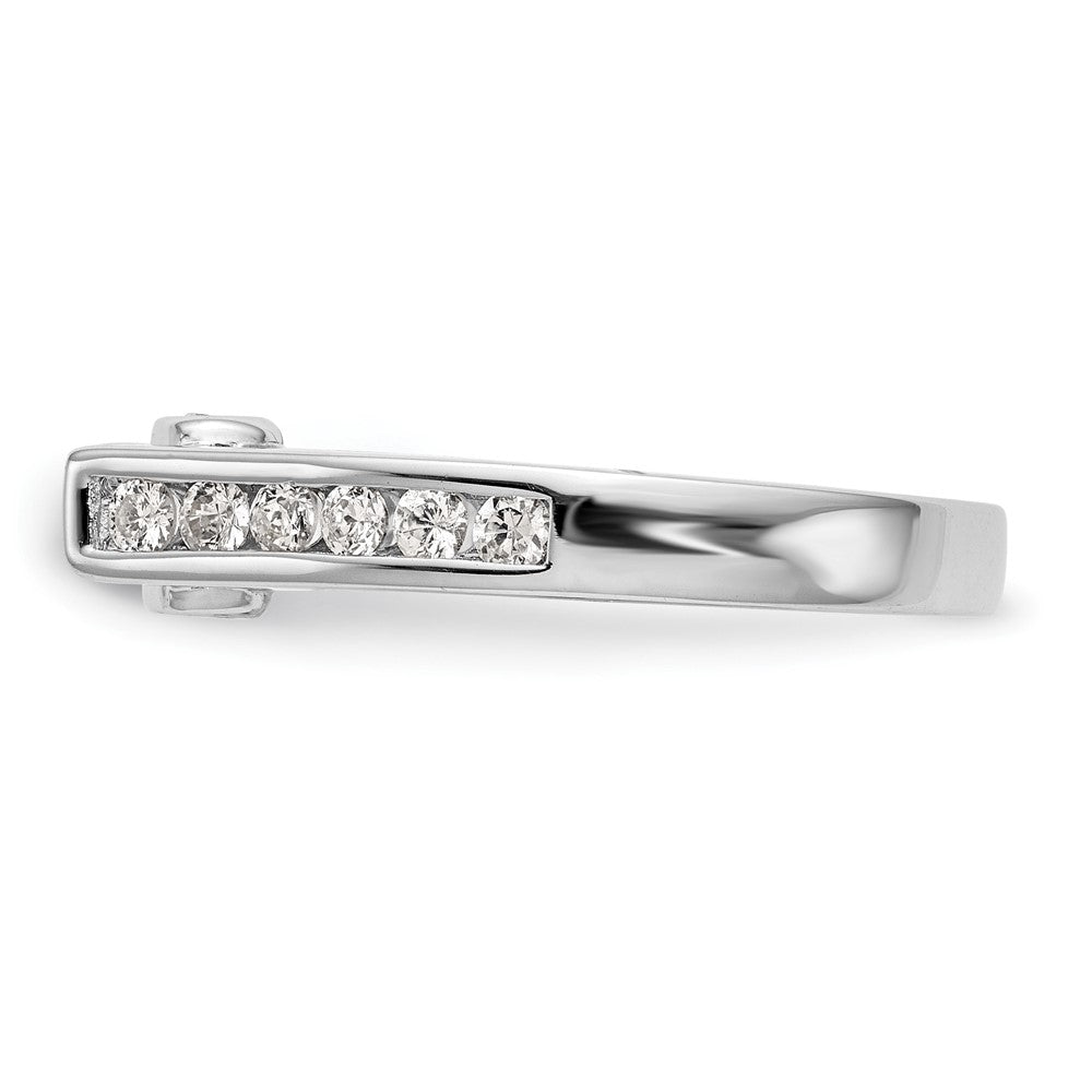 0.34ct. CZ Solid Real 14K White Gold Peg Set Engagement Ring