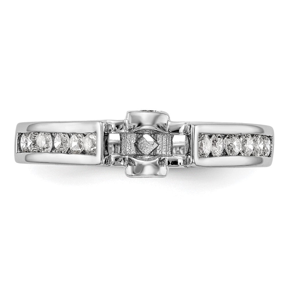 0.34ct. CZ Solid Real 14K White Gold Peg Set Engagement Ring