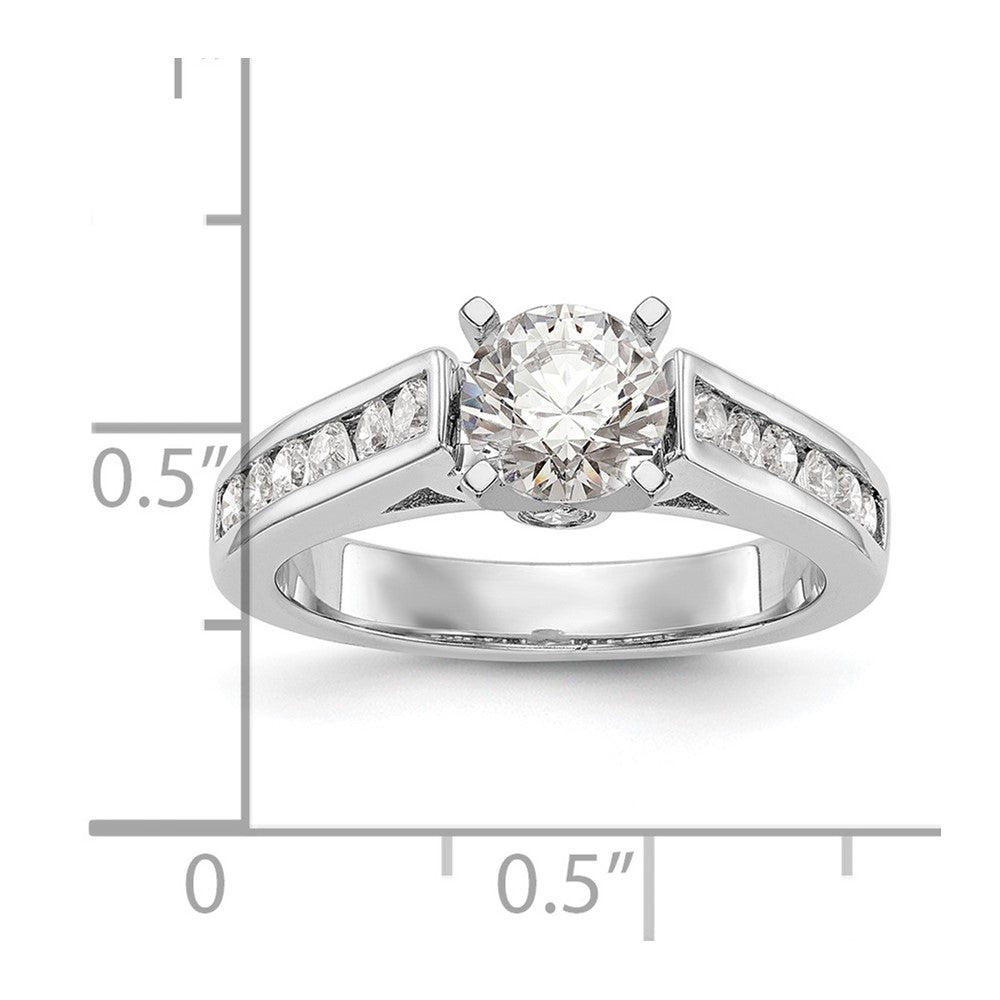 0.34ct. CZ Solid Real 14K White Gold Peg Set Engagement Ring