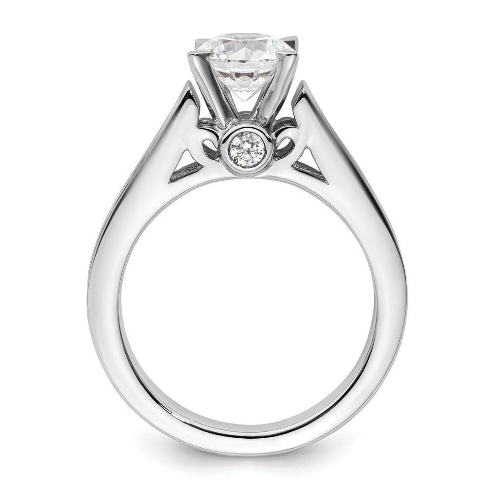 0.68ct. CZ Solid Real 14K White Gold Peg Set Engagement Ring