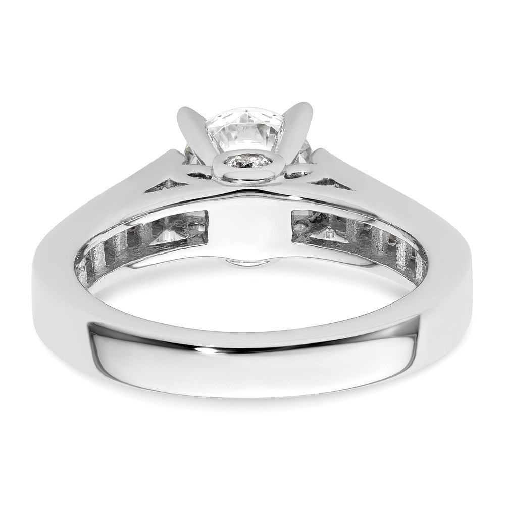 0.68ct. CZ Solid Real 14K White Gold Peg Set Engagement Ring