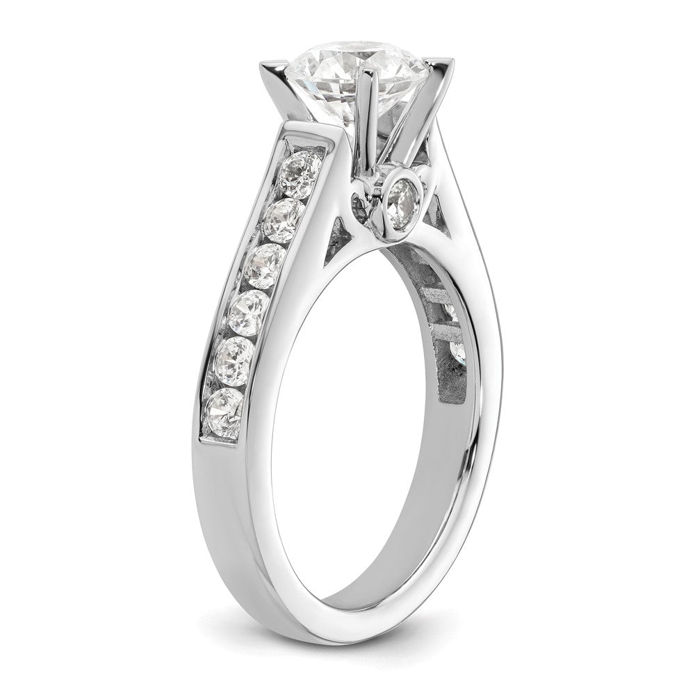 0.68ct. CZ Solid Real 14K White Gold Peg Set Engagement Ring