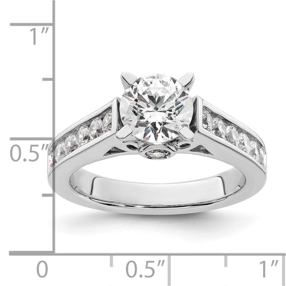 0.68ct. CZ Solid Real 14K White Gold Peg Set Engagement Ring