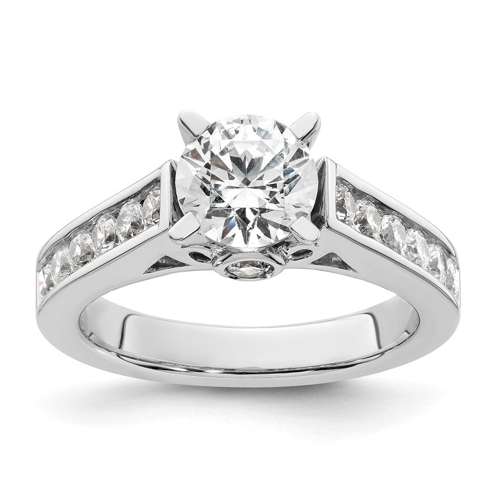 0.68ct. CZ Solid Real 14K White Gold Peg Set Engagement Ring