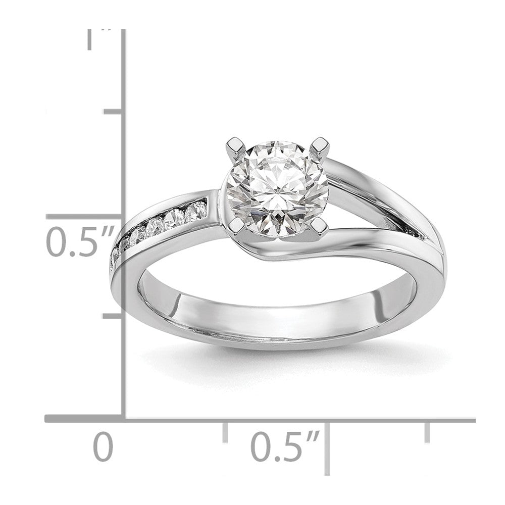 0.15ct. CZ Solid Real 14K White Gold Peg Set Engagement Ring