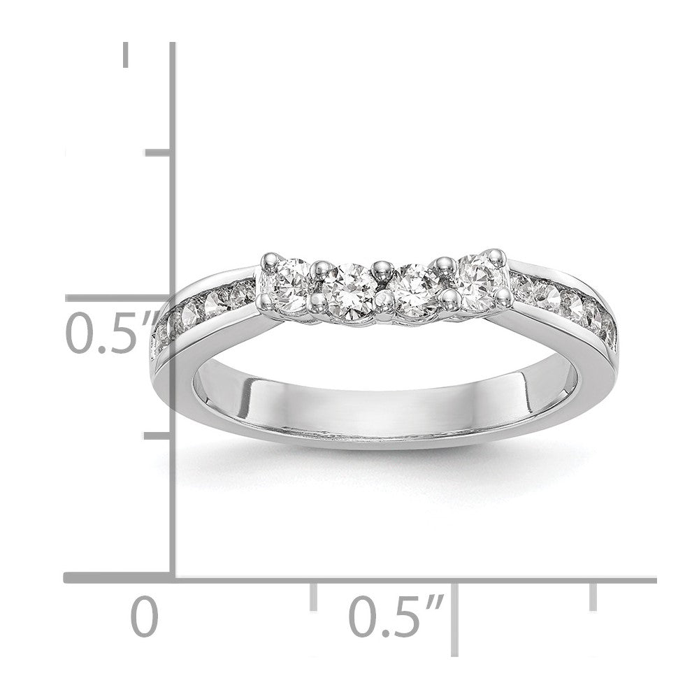 14k White Gold Real Diamond Wedding Band