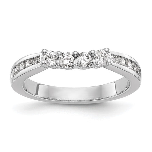 14k White Gold Real Diamond Wedding Band