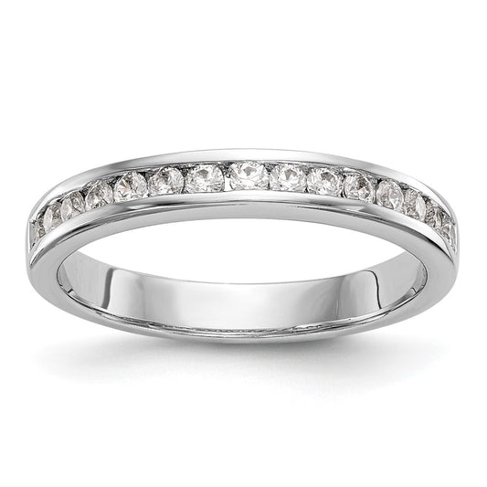 14k White Gold Real Diamond Wedding Band