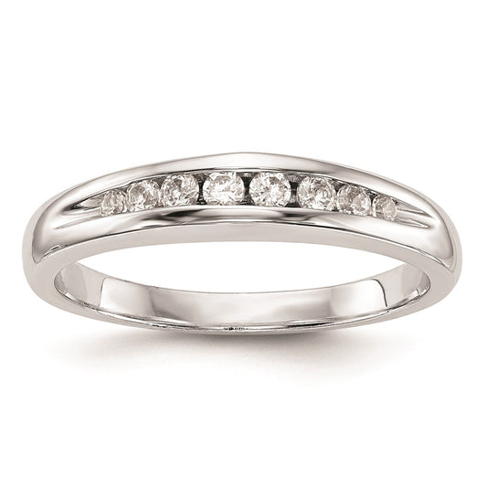 14k White Gold Real Diamond Wedding Band