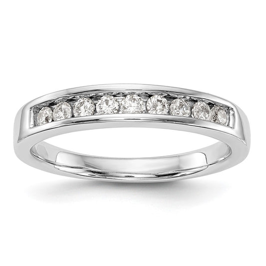 14k White Gold Real Diamond Wedding Band