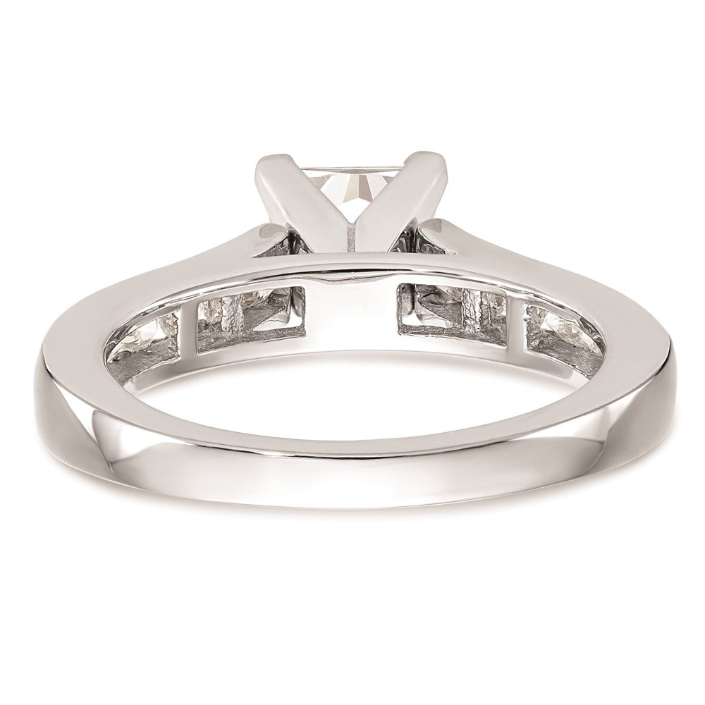 0.25ct. CZ Solid Real 14K White Gold Peg Set Engagement Ring