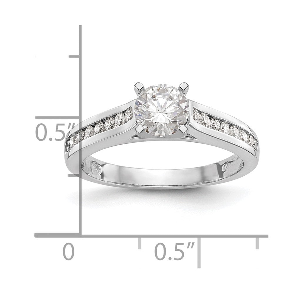 0.25ct. CZ Solid Real 14K White Gold Peg Set Engagement Ring