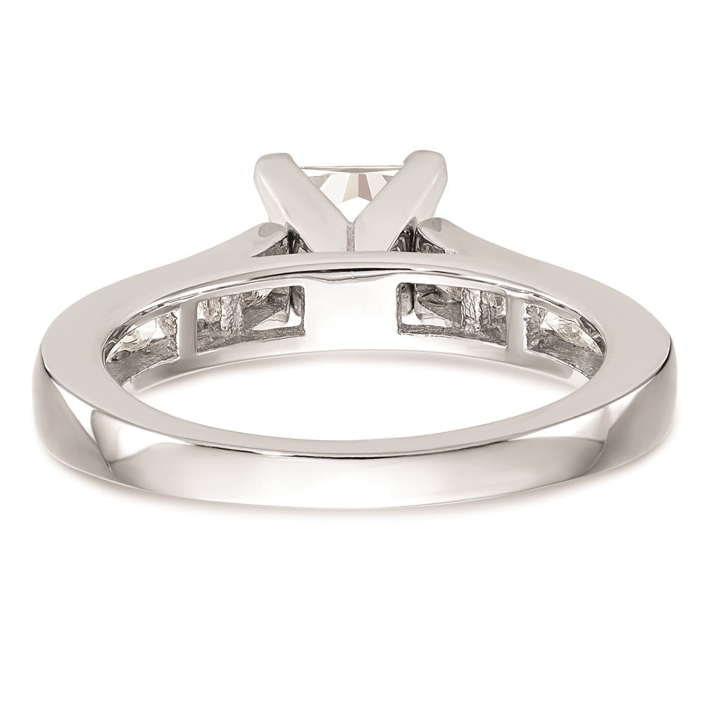 0.35ct. CZ Solid Real 14K White Gold Peg Set Engagement Ring