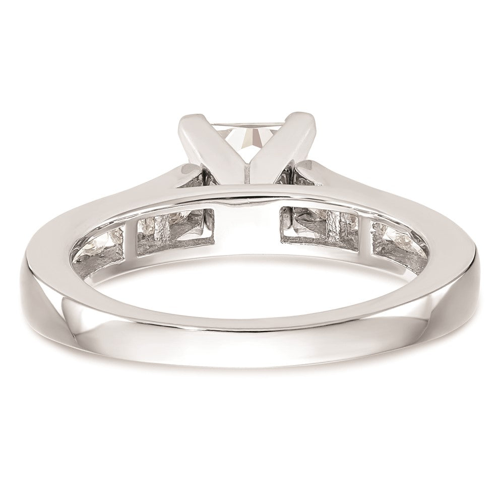 0.50ct. CZ Solid Real 14K White Gold Peg Set Engagement Ring