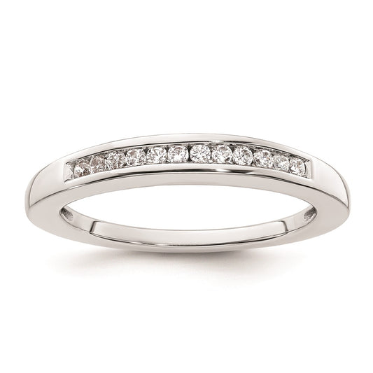 14k White Gold Real Diamond Wedding Band