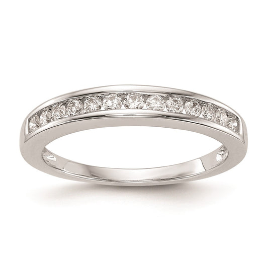 14k White Gold Real Diamond Wedding Band