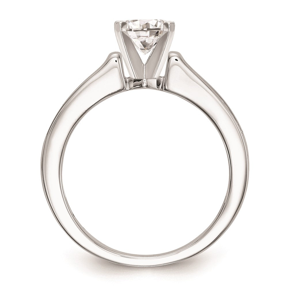 0.25ct. CZ Solid Real 14K White Gold Peg Set Engagement Ring