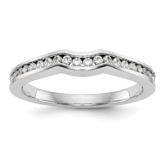 14k White Gold Real Diamond Wedding Band