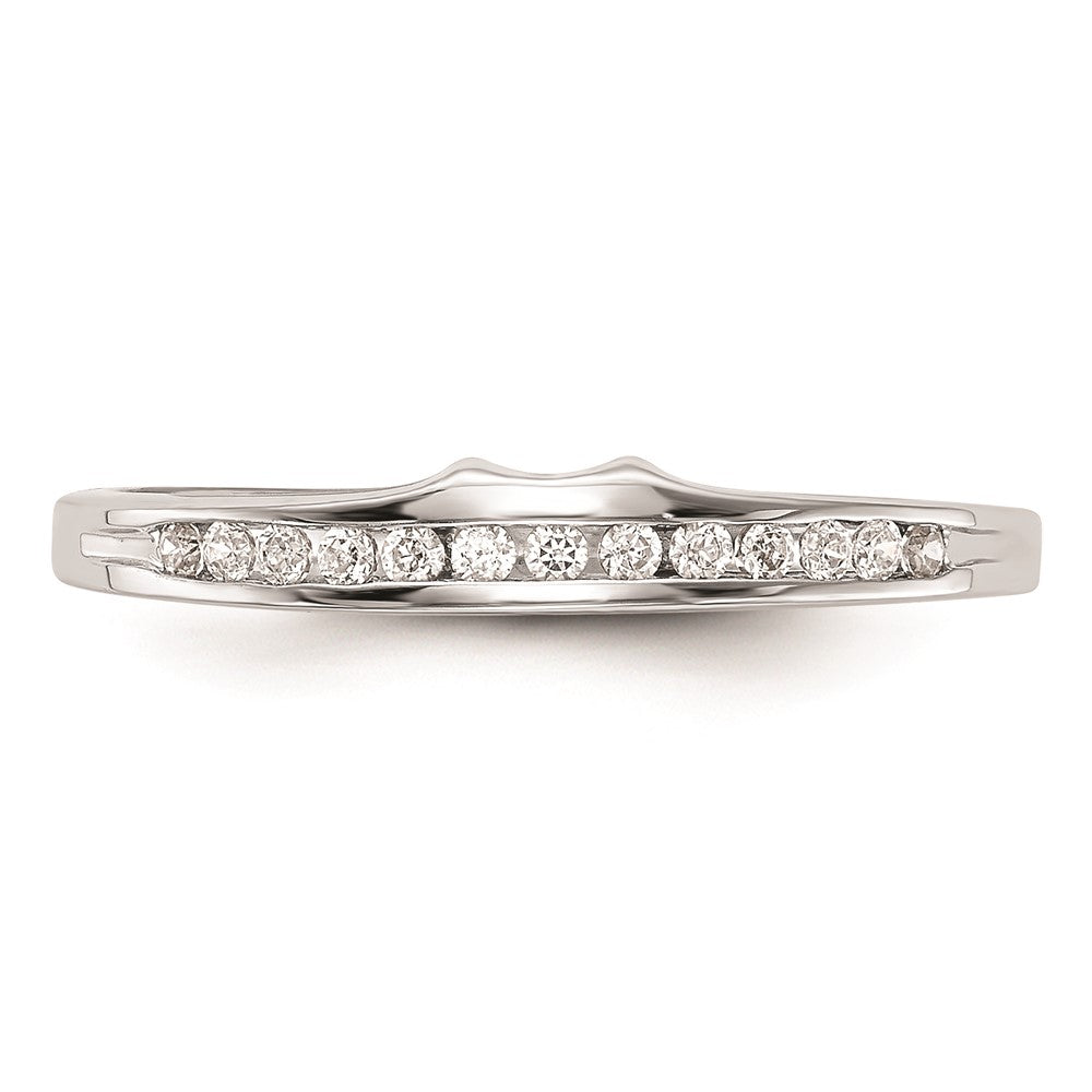 14K White Gold Real Diamond Wedding Band