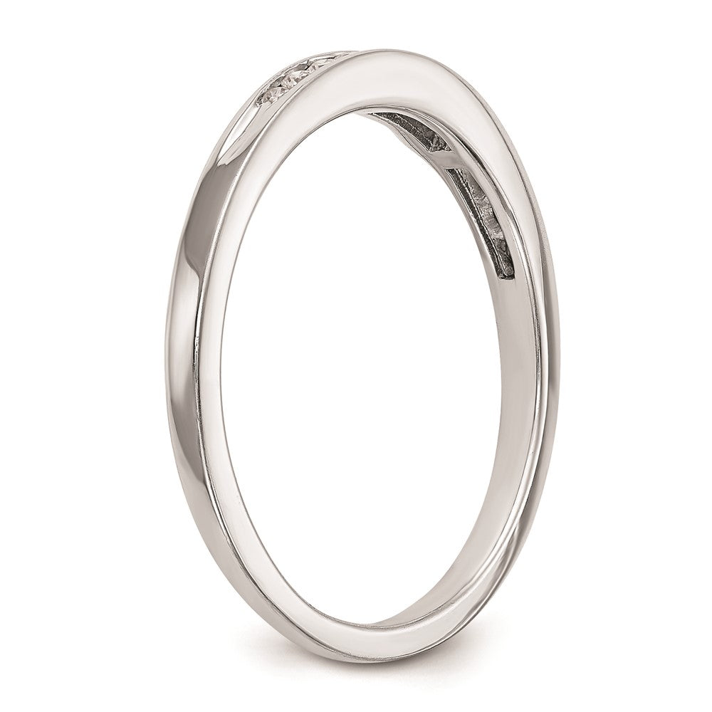 14K White Gold Real Diamond Wedding Band