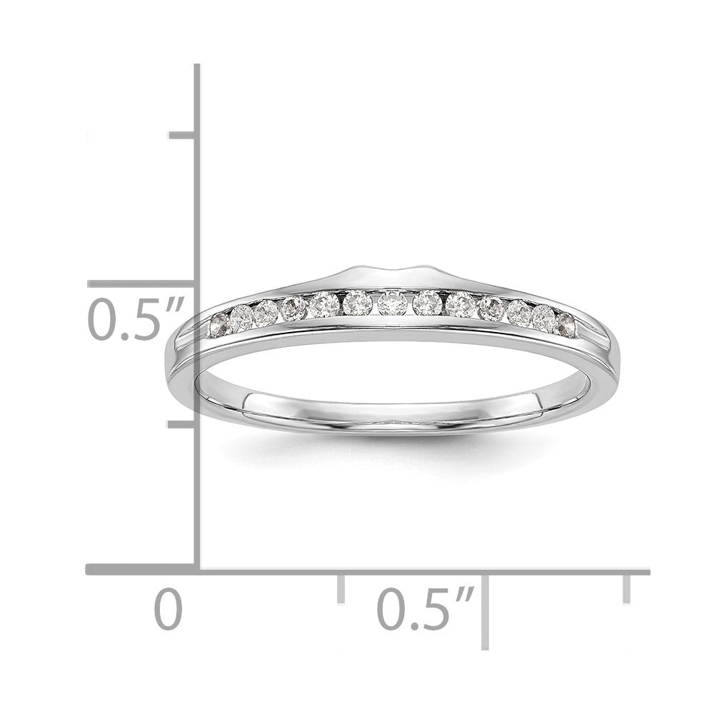 14K White Gold Real Diamond Wedding Band