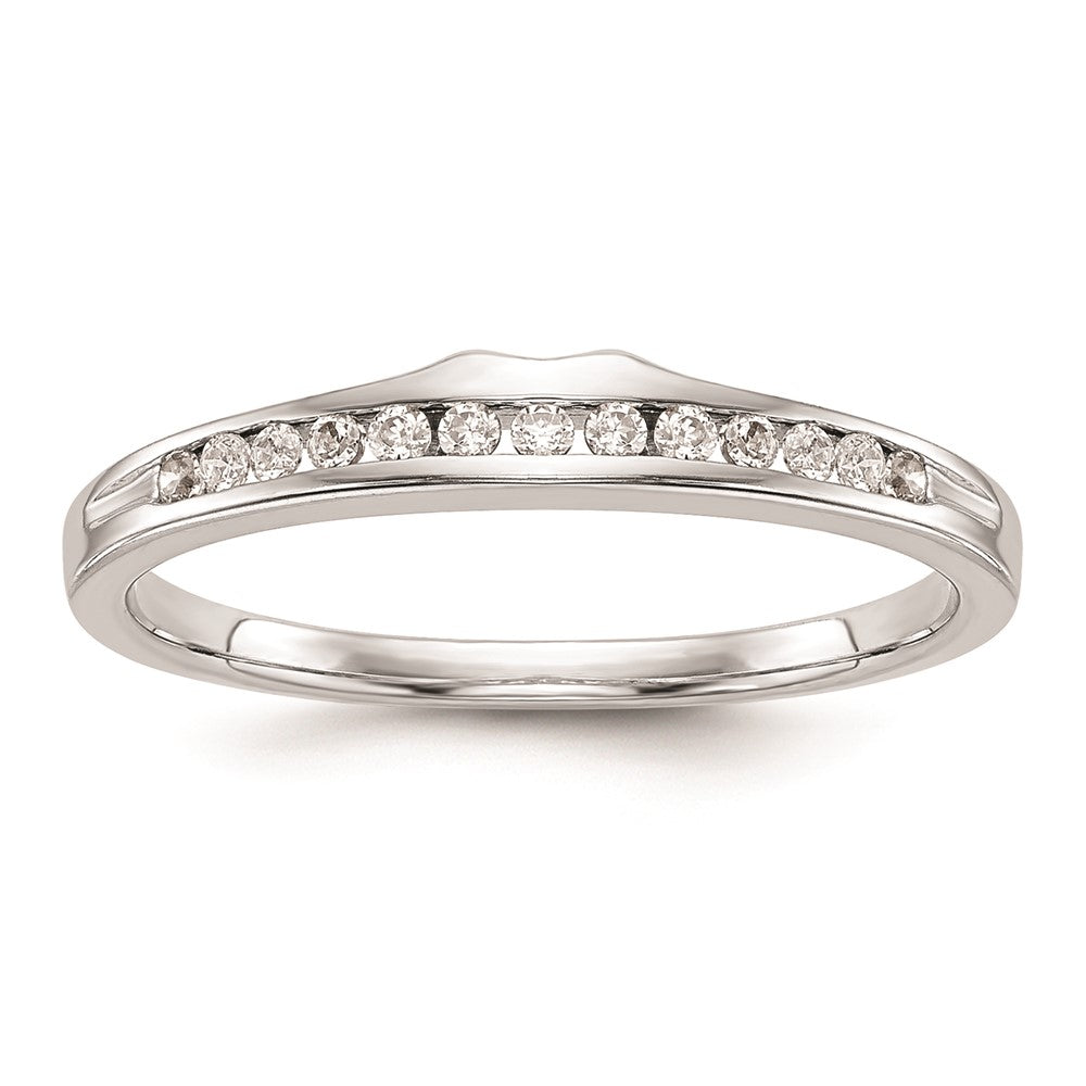 14K White Gold Real Diamond Wedding Band