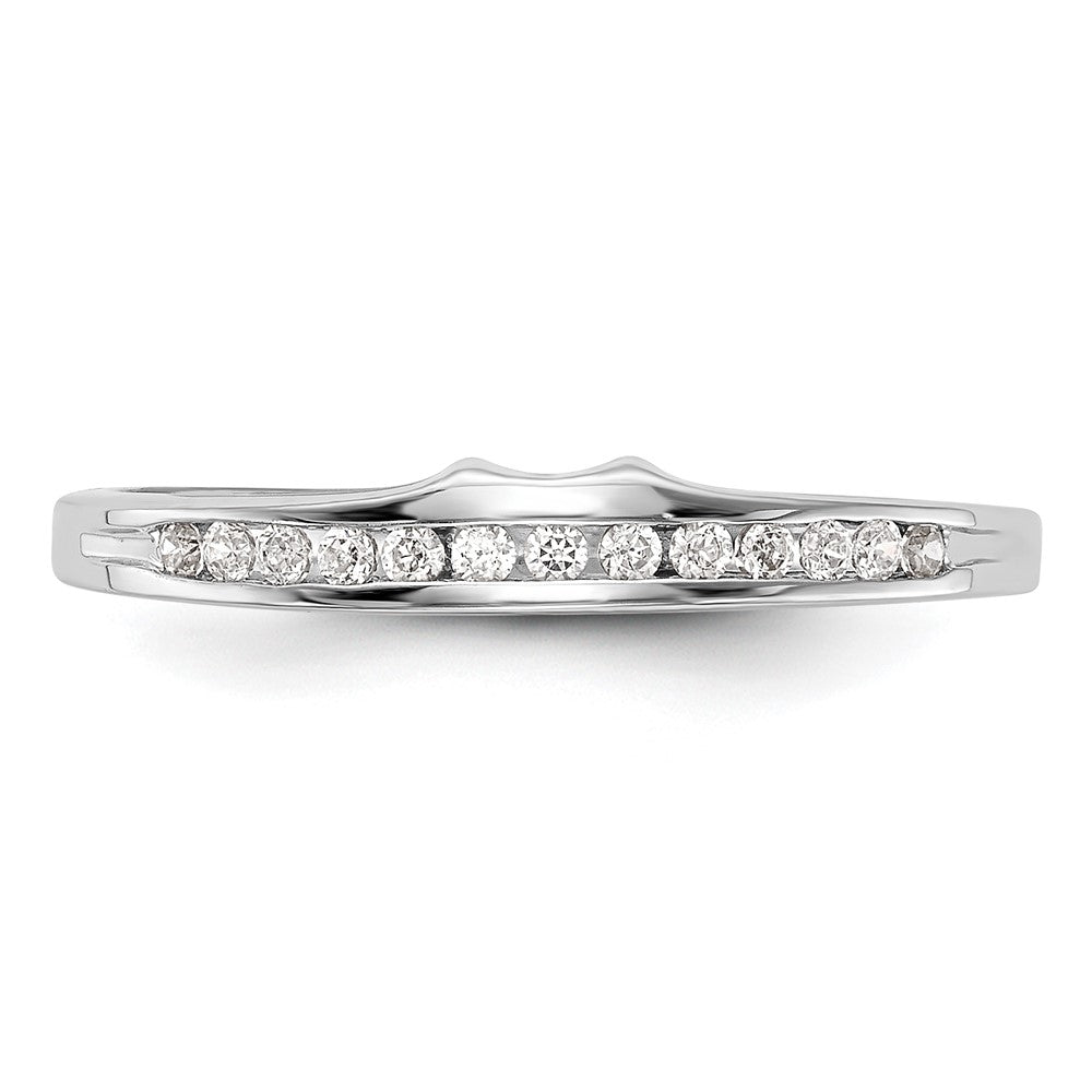 0.13ct. CZ Solid Real 14k White Gold Wedding Wedding Band Ring